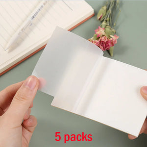 100 Sheets Clear Sticky Notes Pads Transparent Notepad School Office Stationery Paper
