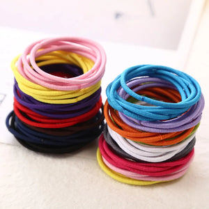 10 Pack Black Blue Elastic Hair Ties for Ponytails - Durable Rubber Band Hair Accessories