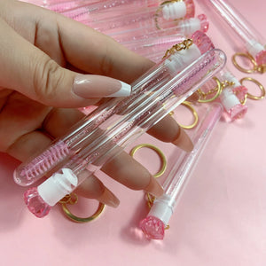 10-Pack Reusable Mascara Wands with Tubes & Case for Lash and Brow Grooming