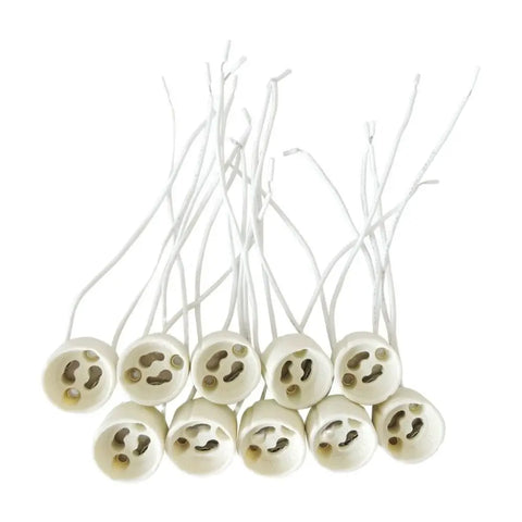 Gu10 LED Bulb Base Socket Halogen Holder Ceramic Wire Connector 10-100pcs