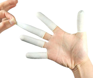 100pcs Disposable Latex Finger Cots Non-slip Anti-static Fingertip Protectors Rubber Gloves