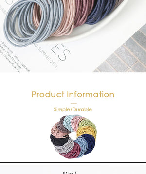 100pcs Women's 4cm Nylon Elastic Hair Bands Set - Scrunchies, Ponytail Rubber Bands, Hair Accessories Headwear
