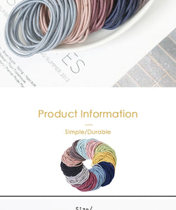100pcs Women's 4cm Nylon Elastic Hair Bands Set - Scrunchies, Ponytail Rubber Bands, Hair Accessories Headwear