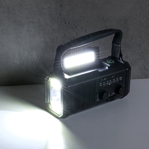 10,000mAh Solar Hand Crank Weather Radio with USB Charging, Emergency LED Flashlight, NOAA FM/AM/WB Power Bank