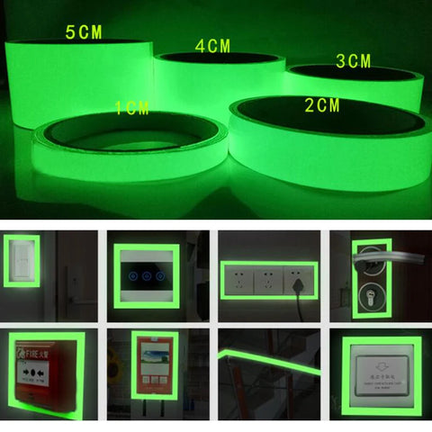 Glow in the Dark Tape Luminous Safety Stickers for Egress Marker, Stair Steps, Exit Sign