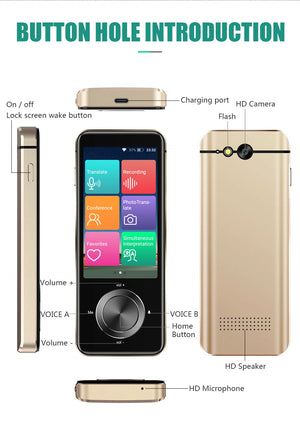 Instant Translator Device with 137 Languages, Real-Time Voice & Text Translation, 16 Offline Supported