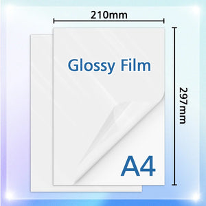 10 Sheets A4 Holographic Transparent Self-Adhesive Cold Laminating Film for Crafts and Photos - Stars & Dots Pattern