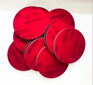 10 Pcs 6" Foam Flocking Sandpaper Discs, Wet Dry, 500-3000 Grit Abrasive for Grinding