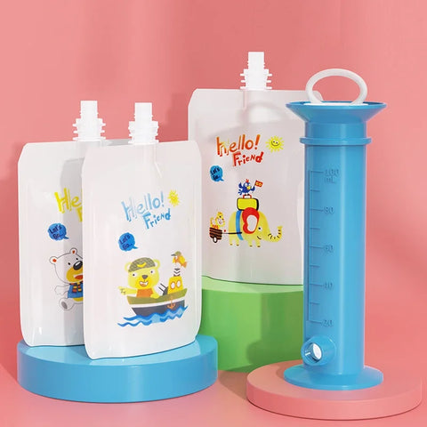 Baby Food Pouch Filling Dispenser & Storage Bags for Newborn Purees