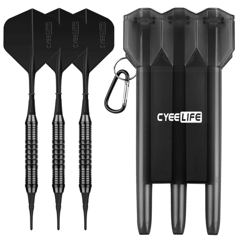 18g Brass Soft Tip Darts Set with Case, Extra Tips & Flights for Electronic Boards