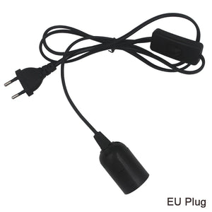1.8m Hanging Pendant Light Fixture E26/E27 Lamp Holder Socket Cord with Switch EU/US Plug