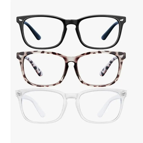 Black Leopard Square Blue Light Blocking Glasses Unisex Anti Blue Ray Computer Eyewear