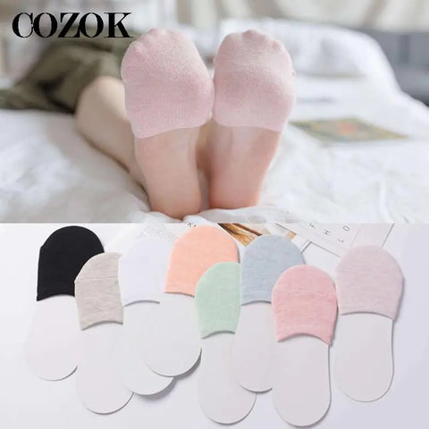 3 Pairs Women's Non-Slip Cotton Forefoot Socks for High Heels - Summer Invisible Half Foot Boat Socks