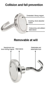 10-Pack Heavy Duty Magnetic Hooks Key Holders for Home, Kitchen, Bathroom Storage & Organization