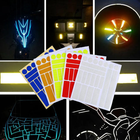 21pcs Bike Reflective Stickers Set Motorcycle Bicycle Wheel Rim Safety Waterproof Decals