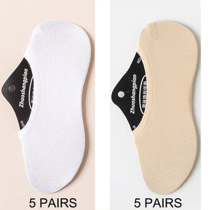 10 Pairs Men's Invisible Non-Slip Silicone Liner Socks, Breathable Thin Nylon No Show Loafers for Summer