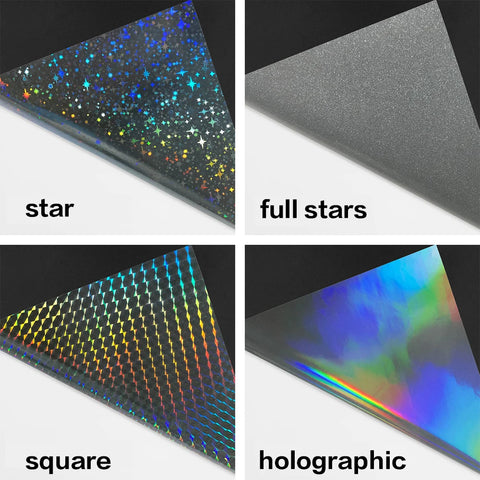 A4 Glossy Transparent Cold Laminating Film 10 Sheets - Self-Adhesive Holographic Sticker Sheets