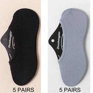 10 Pairs Men's Invisible Non-Slip Silicone Liner Socks, Breathable Thin Nylon No Show Loafers for Summer