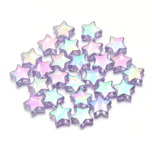 100pcs AB Color Star Acrylic Beads for DIY Jewelry Making Necklace Bracelet Spacer Charms