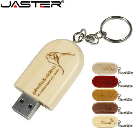 Custom Wood USB Flash Drive 4GB-128GB, Personalized Logo, Creative Design
