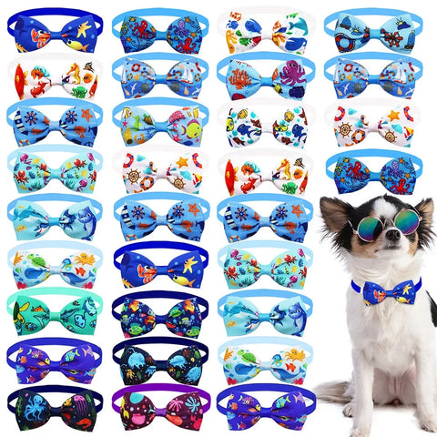 20-Pack Adjustable Pet Bow Ties for Dogs & Cats - Cute Grooming Accessories