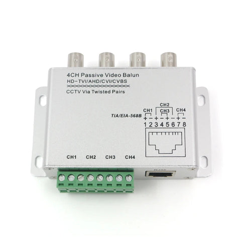4ch Passive CCTV Video Balun Transmitter BNC Connector HD-AHD TVI CVI CVBS Security System 지원