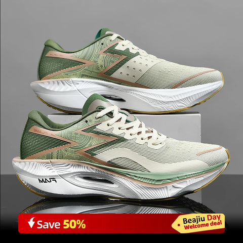 Carbon Plate Air Cushion Running Shoes Men's Women's Lightweight Athletic Nonskid Breathable Marathon Sneakers