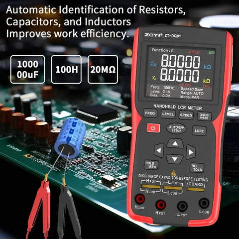 Digital LCR Tester 100kHz Auto Measure Resistance Capacitance Inductance