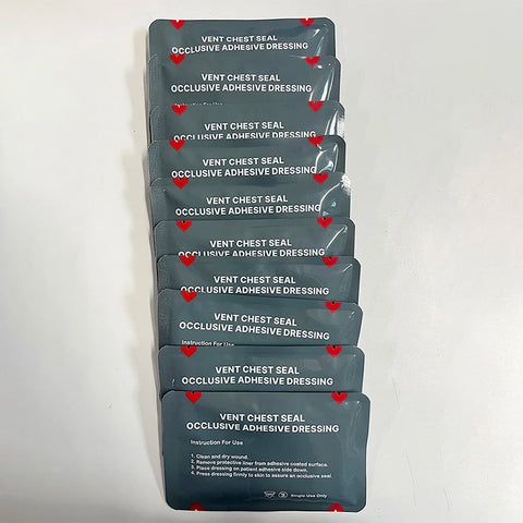 First Aid Vented Chest Seal Quick Tear Occlusive Adhesive Dressing for Open Wounds