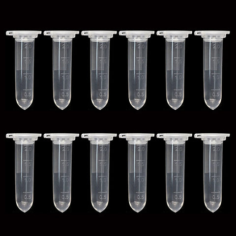 50 Pack 2ml Centrifuge Tubes, Transparent Plastic Sample Storage Containers with Graduation