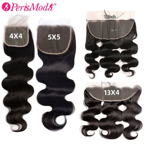 Body Wave Lace Closure & Frontal Human Hair, 4x4 5x5 6x6 & 13x4 13x6 HD Transparent, Pre-Plucked