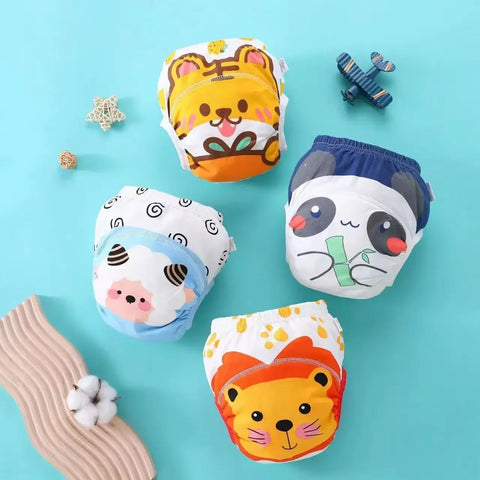 Baby Girl Reusable Potty Training Pants Waterproof Cotton Cloth Underwear