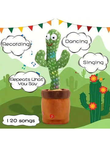 Dancing Talking Cactus Toy - Mimics, Records, Sings for Babies, Kids, Toddler Fun Toy