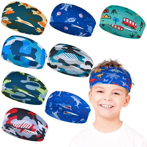 Boys Non-Slip Sports Sweatband Elastic Headband for Football, Basketball, Soccer, Baseball