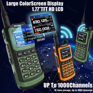 2025 Long Range Walkie Talkie 1000 Channel UHF VHF Ham Radio FM USB-C Charge Waterproof 2-Way Radio