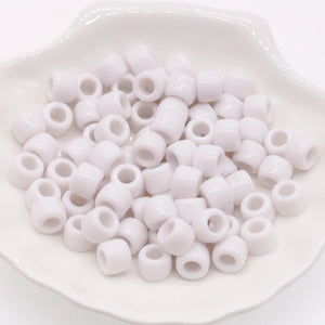 100pcs 6x9mm Colorful Pony Beads for DIY Bracelets, Necklaces, Crafts, Hair Jewelry Making