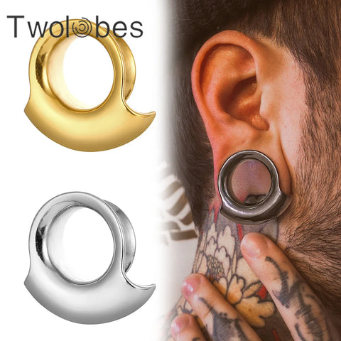 2pcs 316 Stainless Steel Ear Gauges Tunnels Plugs Stretchers Expanders Hangers Weights