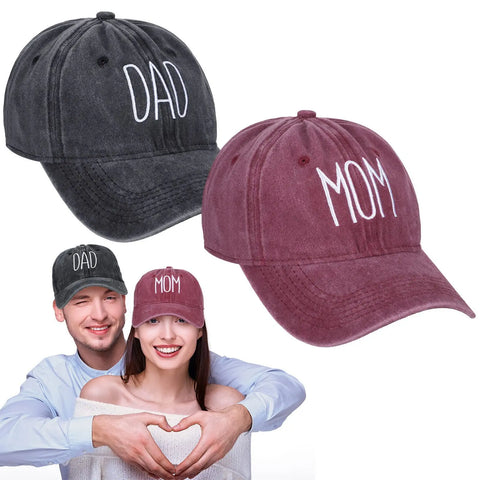 Dad Mom Embroidered Washed Cotton Baseball Cap Unisex Retro Casual Sun Hat