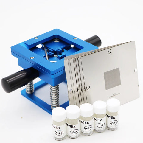 BGA Reballing Station Kit 90x90mm with Stencils and Solder Balls for SMT Repair