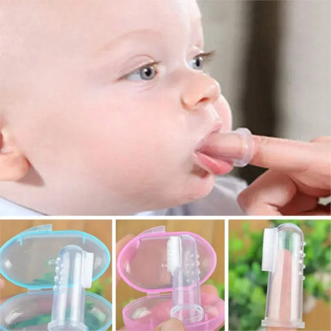 Baby Finger Toothbrush Set - Soft Silicone Massage Brush for Infant Dental Care