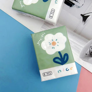 9-Pack Soft Floral Pocket Tissues - Portable, Travel-Ready Tissues