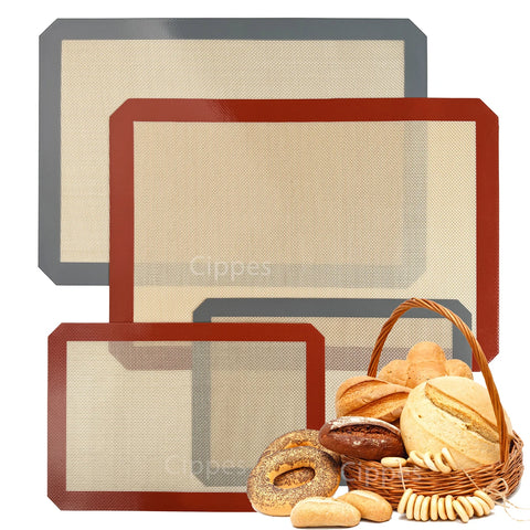 2 Nonstick Silicone Baking Mats 30x42cm for Cookies, Pastries, Bread - Reusable, Heat Resistant, Easy Clean