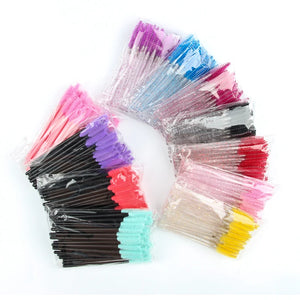 100-Pack Disposable Mascara Wands & Brow Brushes for Makeup Professionals