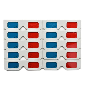 10 Pack Universal 3D Glasses Red Blue Cyan Anaglyph Cardboard for Movies