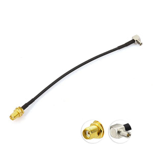 10cm RG174 Pigtail Cable SMA Female Bulkhead to TS-9 Male Right Angle RF Coaxial for Electronics