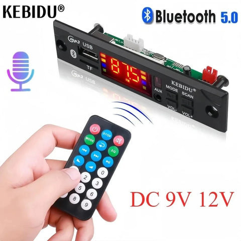 DC 9V 12V Bluetooth 5.0 MP3 Decoder Board FM Radio USB TF Aux Car Audio Module