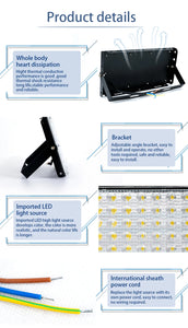 100W LED Flood Lights Outdoor Waterproof IP65, 4-Pack, 50W/110V/220V Spotlights for Garden, Garage, Yard Lighting