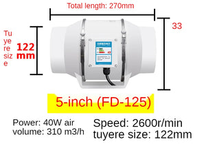 "Inline Duct Extractor Fan 3-6 Inch Low Noise Hydroponic Kitchen Grow Room Ventilation Exhaust"