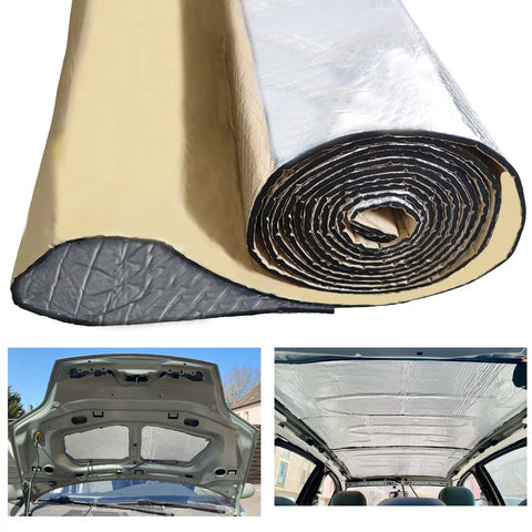 Car Sound Deadening Mat 5-10mm Noise Heat Insulation for Hood, Engine, Door 100-400cm
