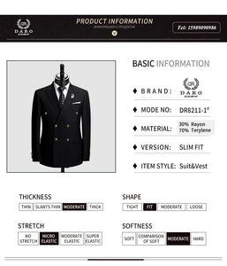 "2024 Men's Slim Fit Suit 2-Piece Set: Formal Business Wear (Jacket+Pants)"